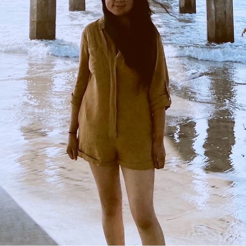 Mustard Seed Camel Brown Romper